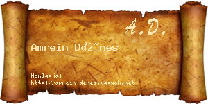 Amrein Dénes névjegykártya
