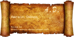 Amrein Dénes névjegykártya